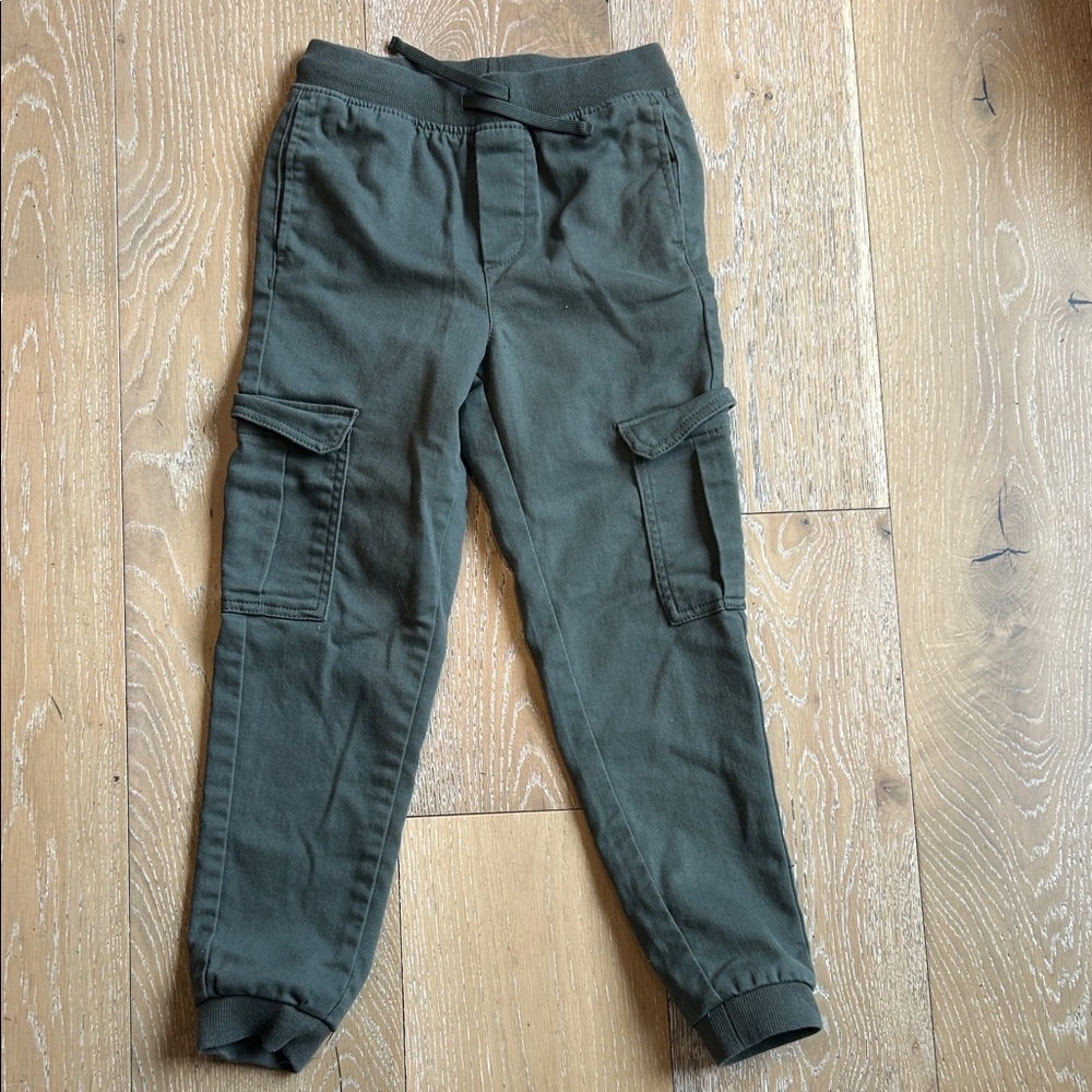 H&M Khaki Green pull on drawstring boys pants